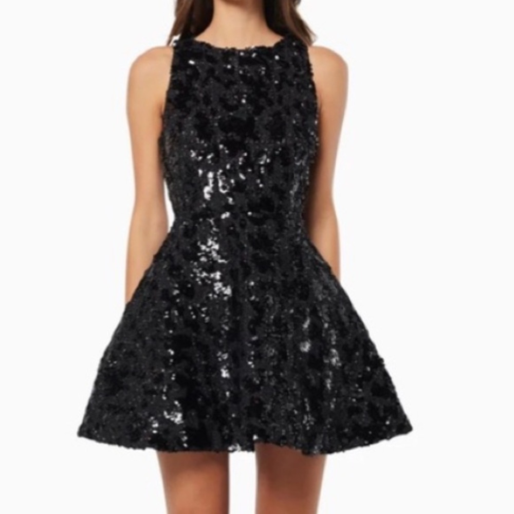 Elliatt Black Sequin Mini Dress